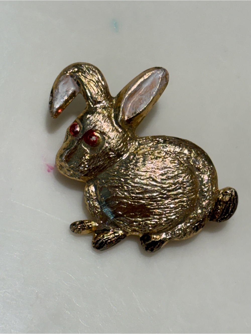 Vintage HONG KONG Bunny Rabbit Brooch Pin